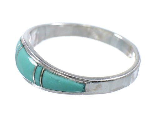 Turquoise Southwestern Sterling Silver Ring Size 5-1/4 AX86211